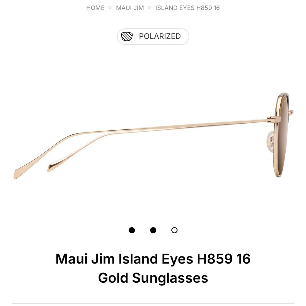 Maui Jim Island Eyes H859 16 Gold Sunglasses - Picture 3 of 5